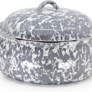 Enamelware Dutch Oven, 4 quart, Grey Swirl